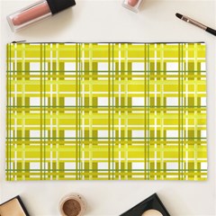 Yellow plaid pattern Cosmetic Bag (XXL)  from ArtsNow.com Front