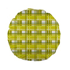 Yellow plaid pattern Standard 15  Premium Round Cushions from ArtsNow.com Back