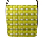 Yellow plaid pattern Flap Messenger Bag (L) 