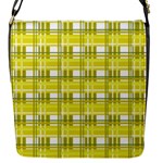 Yellow plaid pattern Flap Messenger Bag (S)