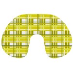 Yellow plaid pattern Travel Neck Pillows