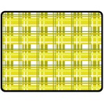 Yellow plaid pattern Double Sided Fleece Blanket (Medium) 