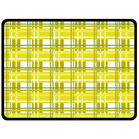 Yellow plaid pattern Double Sided Fleece Blanket (Large)  from ArtsNow.com 80 x60  Blanket Front