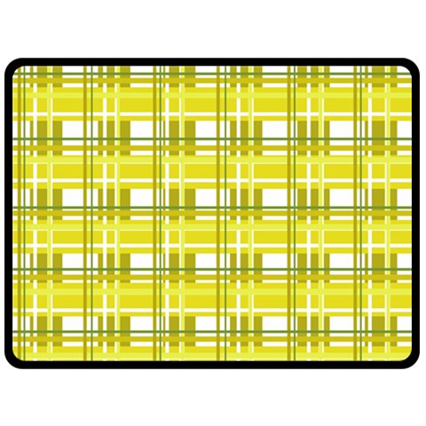 Yellow plaid pattern Double Sided Fleece Blanket (Large)  from ArtsNow.com 80 x60  Blanket Front
