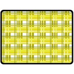 Yellow plaid pattern Double Sided Fleece Blanket (Large) 