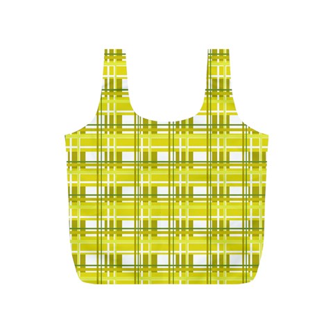 Yellow plaid pattern Full Print Recycle Bags (S)  from ArtsNow.com Front