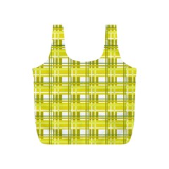 Yellow plaid pattern Full Print Recycle Bags (S)  from ArtsNow.com Front