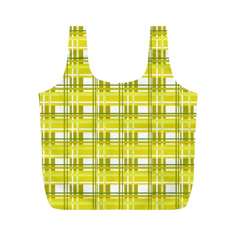 Yellow plaid pattern Full Print Recycle Bags (M)  from ArtsNow.com Front