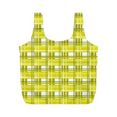 Yellow plaid pattern Full Print Recycle Bags (M)  from ArtsNow.com Front