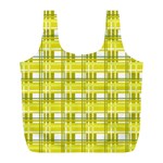 Yellow plaid pattern Full Print Recycle Bags (L) 