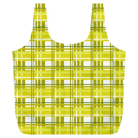 Yellow plaid pattern Full Print Recycle Bags (L)  from ArtsNow.com Front