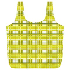 Yellow plaid pattern Full Print Recycle Bags (L)  from ArtsNow.com Front