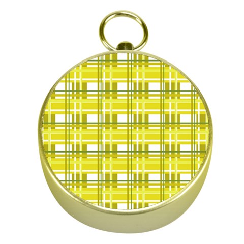 Yellow plaid pattern Gold Compasses from ArtsNow.com Front