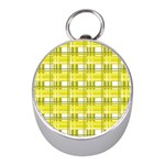 Yellow plaid pattern Mini Silver Compasses