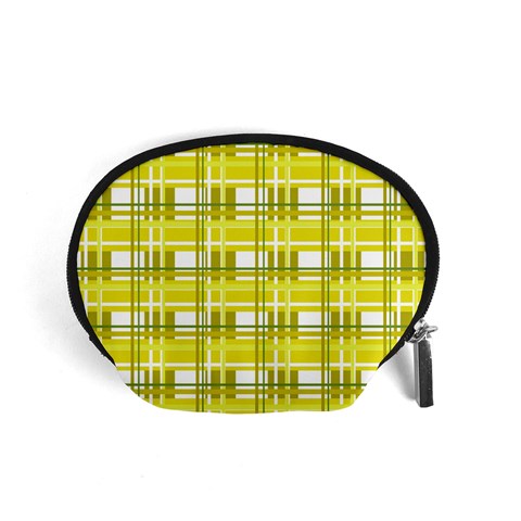 Yellow plaid pattern Accessory Pouches (Small)  from ArtsNow.com Front