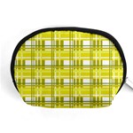 Yellow plaid pattern Accessory Pouches (Medium) 