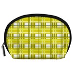 Yellow plaid pattern Accessory Pouches (Large) 