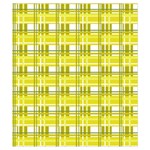 Yellow plaid pattern Drawstring Pouches (Small) 