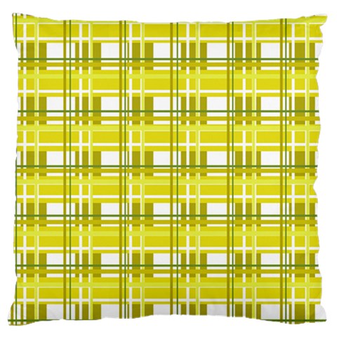 Yellow plaid pattern Large Flano Cushion Case (One Side) from ArtsNow.com Front