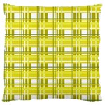 Yellow plaid pattern Large Flano Cushion Case (One Side)