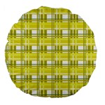 Yellow plaid pattern Large 18  Premium Flano Round Cushions