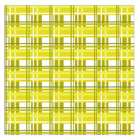 Yellow plaid pattern Large Satin Scarf (Square) from ArtsNow.com Front