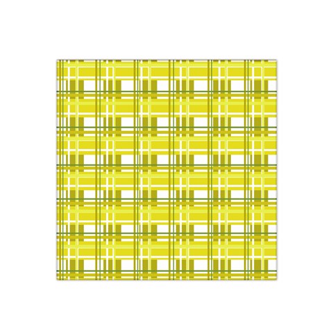 Yellow plaid pattern Satin Bandana Scarf from ArtsNow.com Front