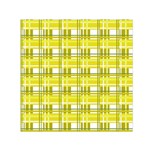 Yellow plaid pattern Small Satin Scarf (Square)