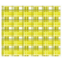 Yellow plaid pattern Zipper Large Tote Bag from ArtsNow.com Front