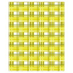 Yellow plaid pattern Drawstring Pouches (Extra Large) from ArtsNow.com Back