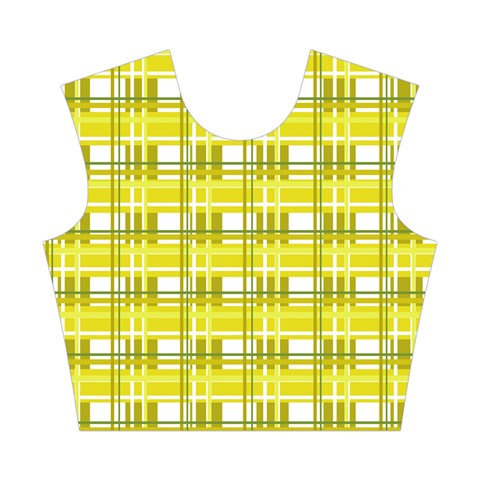 Yellow plaid pattern Cotton Crop Top from ArtsNow.com Front