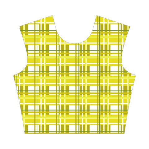 Yellow plaid pattern Cotton Crop Top from ArtsNow.com Front