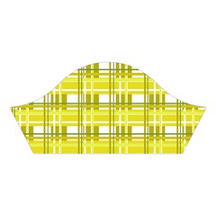 Yellow plaid pattern Cotton Crop Top from ArtsNow.com Left Sleeve