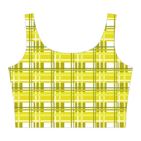 Yellow plaid pattern Midi Sleeveless Dress from ArtsNow.com Top Front