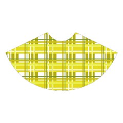 Yellow plaid pattern Midi Sleeveless Dress from ArtsNow.com Skirt Front