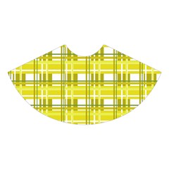 Yellow plaid pattern Midi Sleeveless Dress from ArtsNow.com Skirt Back