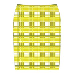 Yellow plaid pattern Midi Wrap Pencil Skirt from ArtsNow.com Back