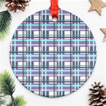 Decorative plaid pattern Ornament (Round) 