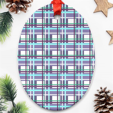 Decorative plaid pattern Ornament (Oval)  from ArtsNow.com Front