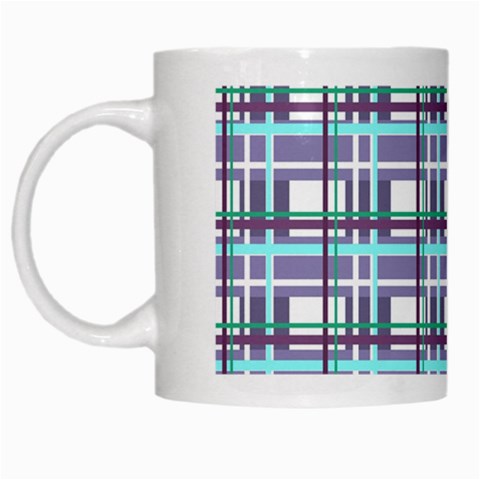 Decorative plaid pattern White Mugs from ArtsNow.com Left