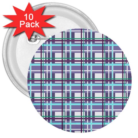 Decorative plaid pattern 3  Buttons (10 pack)  from ArtsNow.com Front