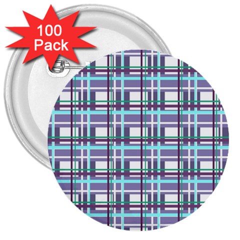 Decorative plaid pattern 3  Buttons (100 pack)  from ArtsNow.com Front