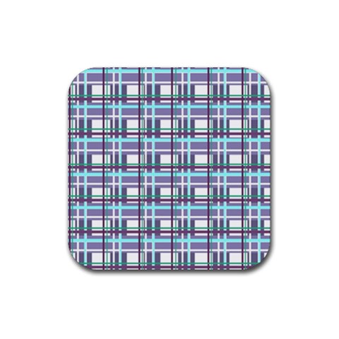 Decorative plaid pattern Rubber Coaster (Square)  from ArtsNow.com Front