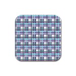 Decorative plaid pattern Rubber Square Coaster (4 pack) 