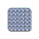 Decorative plaid pattern Rubber Square Coaster (4 pack) 