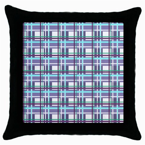 Decorative plaid pattern Throw Pillow Case (Black) from ArtsNow.com Front