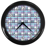 Decorative plaid pattern Wall Clocks (Black)