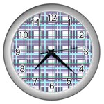 Decorative plaid pattern Wall Clocks (Silver) 