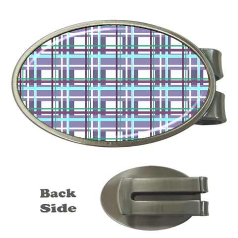Decorative plaid pattern Money Clips (Oval)  from ArtsNow.com Front