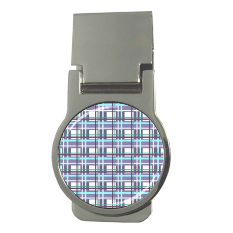 Decorative plaid pattern Money Clips (Round)  from ArtsNow.com Front